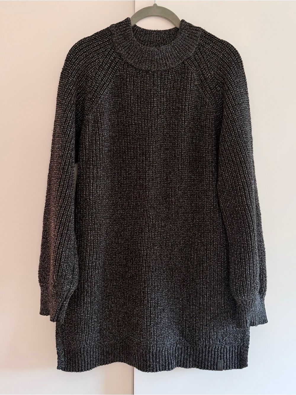 Roots Black Marled Knit Sweater Dresd